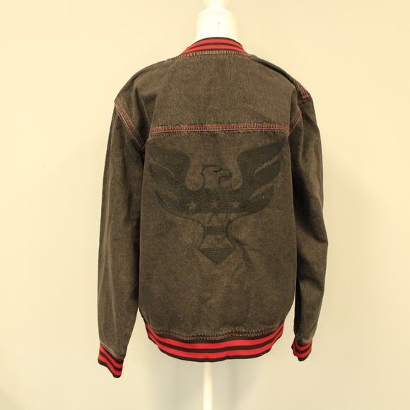 Men's D.C. United The Wild Collective Black Denim Full-Button Bomber Jacket SZ L - Picture 4 of 9